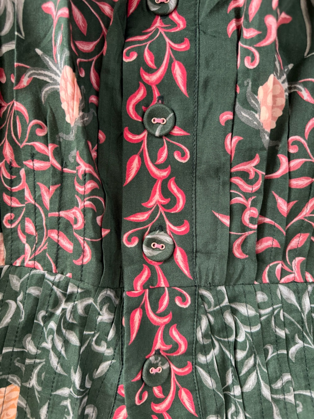 FARM Rio Green Dress with Coral Floral Print - Picture 7 of 8